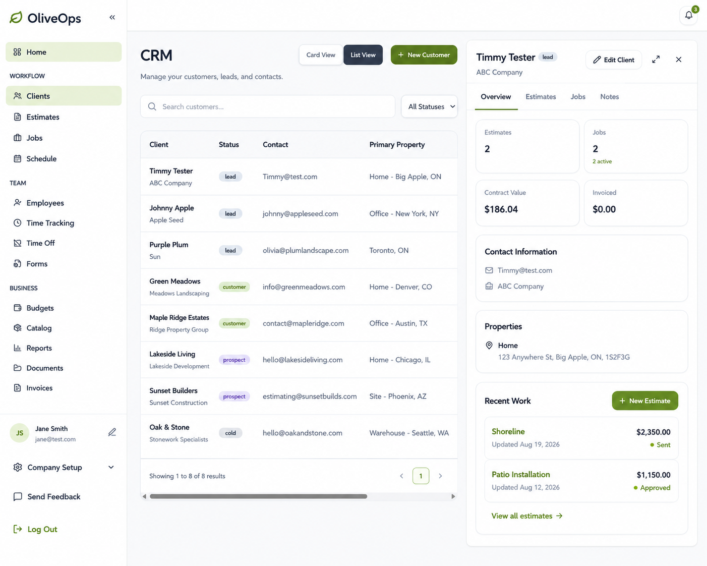 CRM & Customer Management screenshot